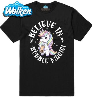 Pánské tričko Jednorožec s Bubble Tea Believe in bubble magic.jpg