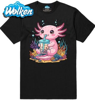Pánské tričko Podmořský Axolotl s Bubble Tea.jpg