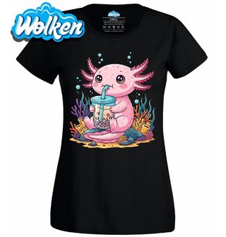 Dámské tričko Podmořský Axolotl s Bubble Tea.jpg