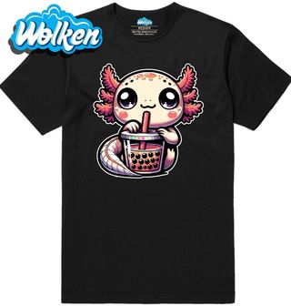 Pánské tričko Roztomilý Axolotl s Bubble Tea.jpg