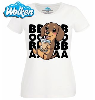 Dámské tričko  Jezevčík s Bubble Tea BOBA.jpg