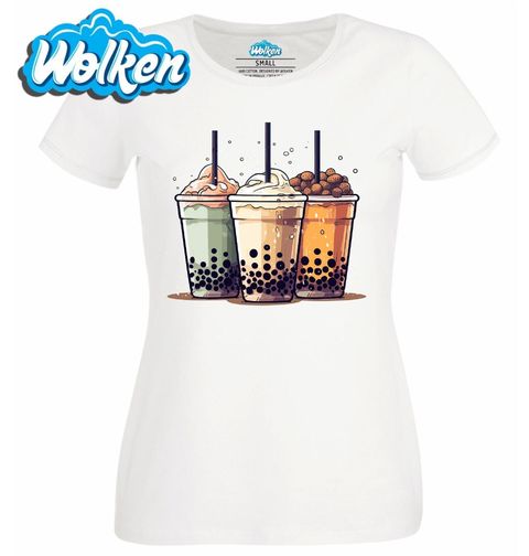 Obrázek produktu Dámské tričko Mléčné Bubble Tea s Tapioka Kuličkami