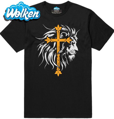 Obrázek produktu Pánské tričko Křesťanský Kříž a Lev z Judy