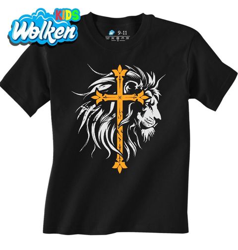 Obrázek produktu Dětské tričko Křesťanský Kříž a Lev z Judy