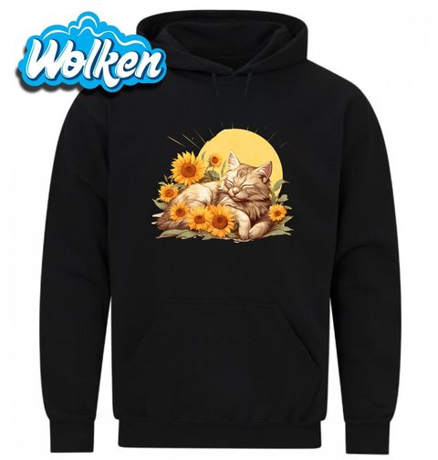 Obrázek produktu Pánská mikina Vyhřívající se Kočka mezi Slunečnicemi
