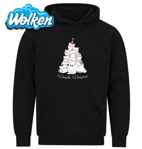 Obrázek produktu Pánská mikina Kočičí Stromek Veselé Vánoce