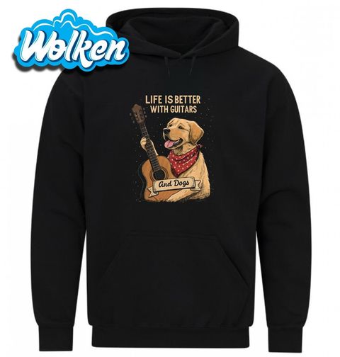 Obrázek produktu Pánská mikina Labrador s Kytarou Life is better with guitars and dogs