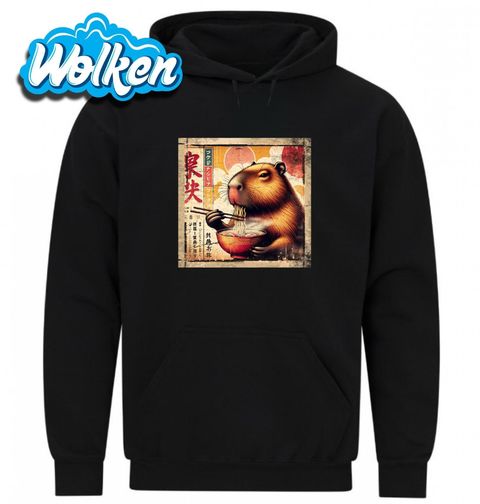 Obrázek produktu Pánská mikina Retro Plakát Kapybara a Horký Ramen