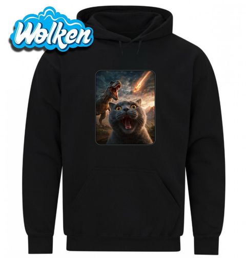 Obrázek produktu Pánská mikina Poslední Selfie Kočky a T-Rexe Pád Asteroidu