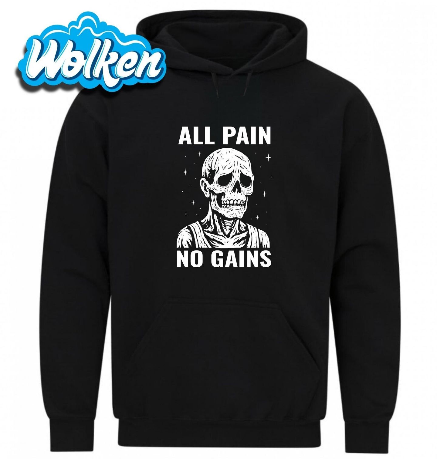 Mikina Vyhublý Kostlivec All pain, no gains.jpg