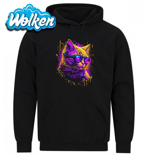 Obrázek produktu Pánská mikina Neonová Kočka v Brýlích