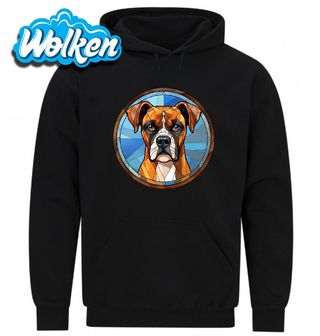 Mikina Německý boxer ve Vitráži Stained Glass.jpg