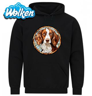 Mikina Bretaňský ohař ve Vitráži Stained Glass.jpg