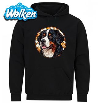 Mikina Bernský salašnický pes ve Vitráži Stained Glass.jpg