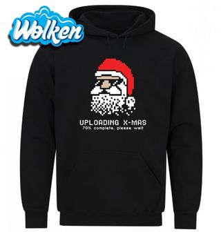 Mikina Pixelový Santa Načítání Vánoc Prosím čekejte.jpg