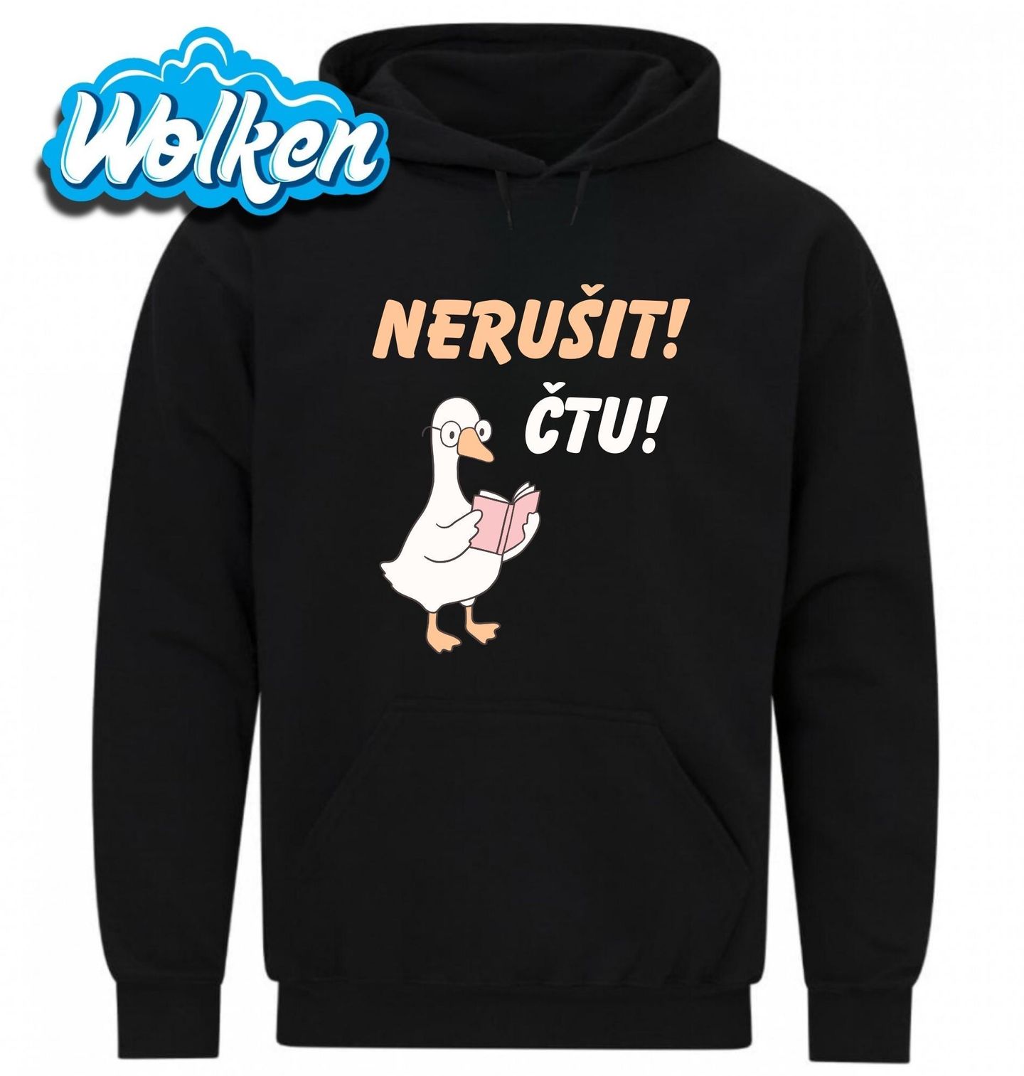 Mikina Husa Čtenářka Nerušit, čtu!.jpg