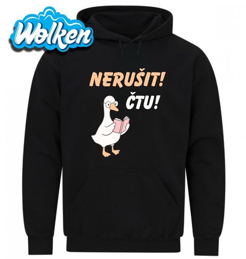 Obrázek produktu Pánská mikina Husa Čtenářka Nerušit, čtu!