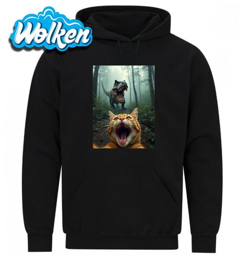 Obrázek produktu Pánská mikina Selfie Kočky a Útok T-Rexe