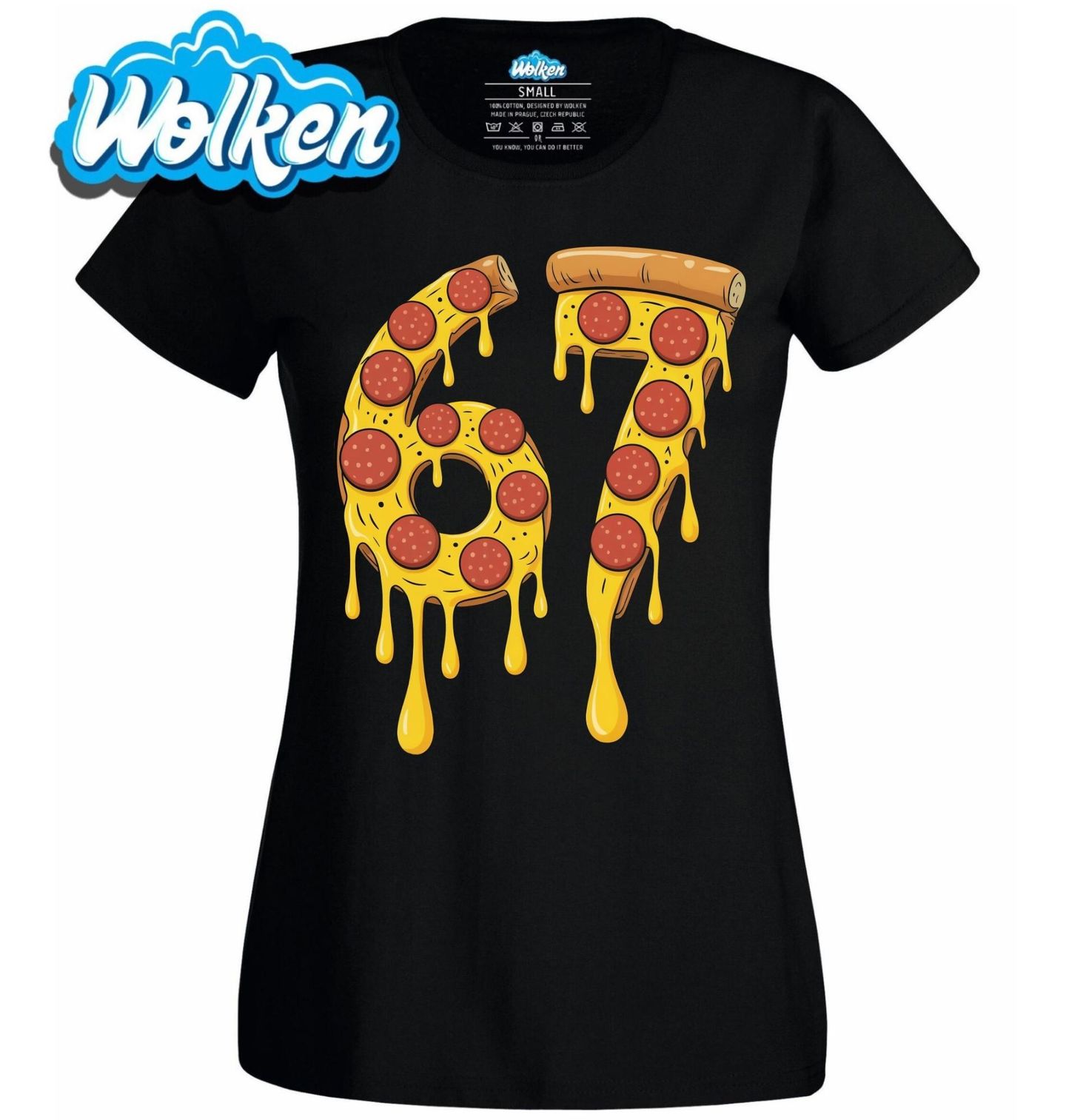 Dámské tričko Sýrová Pizza 67 Six Seven Meme.jpg