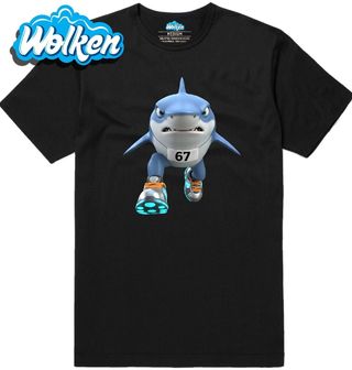 Pánské tričko Běžící Žralok Tralalero Tralala 67 Six Seven.jpg