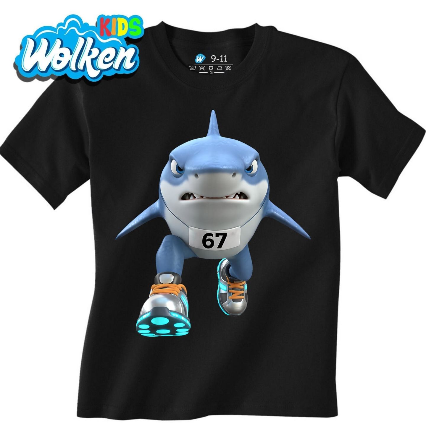 Dětské tričko Běžící Žralok Tralalero Tralala 67 Six Seven.jpg