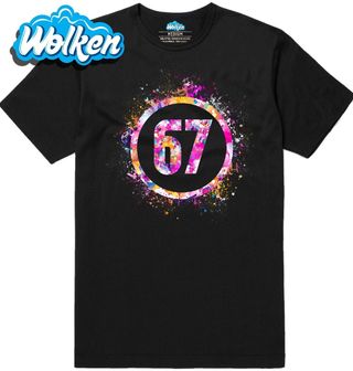 Pánské tričko Barevná Exploze 67 Six Seven Meme.jpg