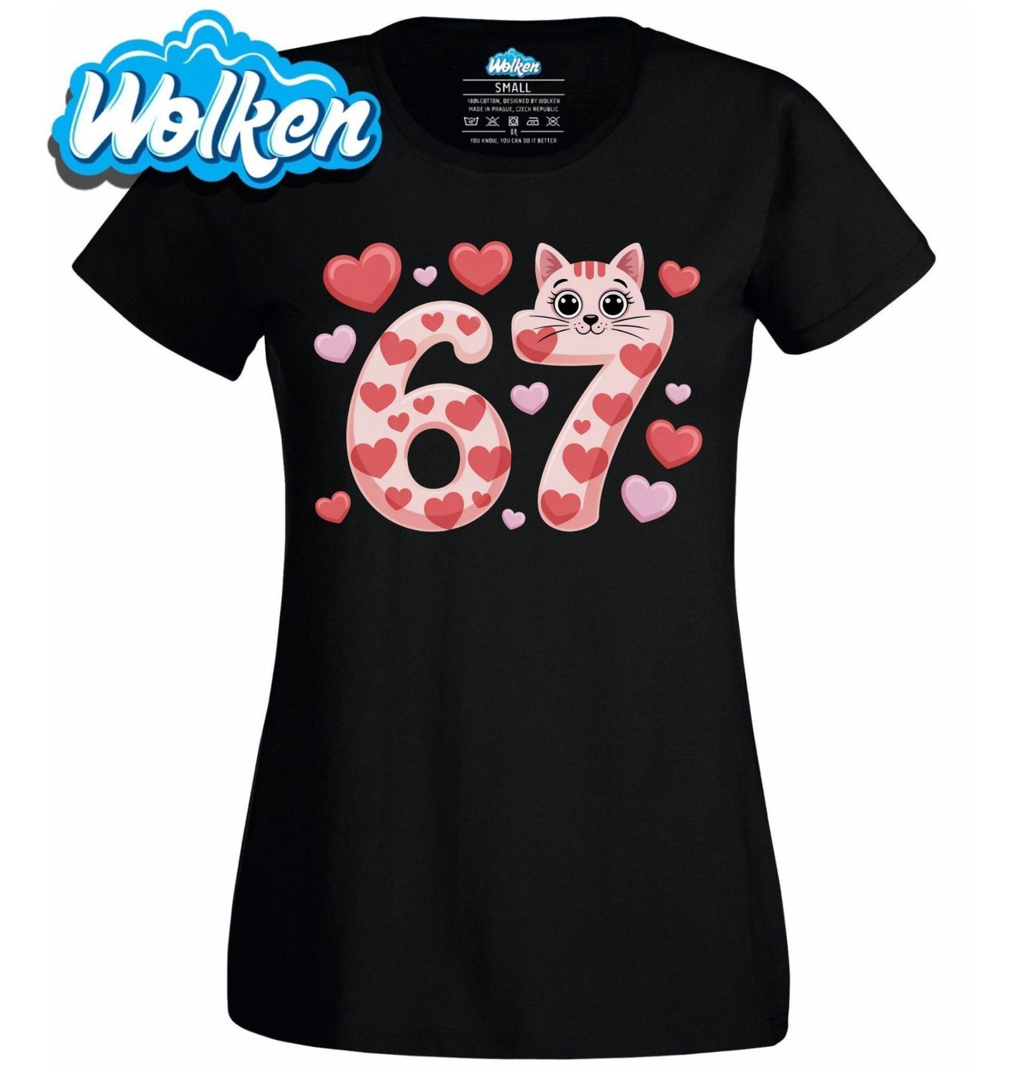 Dámské tričko Zamilovaná Kočka 67 Six Seven.jpg