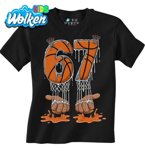 Obrázek produktu Dětské tričko Basketbalový Meme v Koši 67 Six Seven