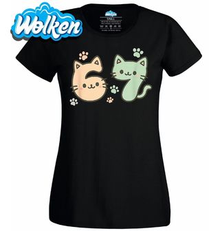 Dámské tričko Kočičí Meme 67 Six Seven.jpg