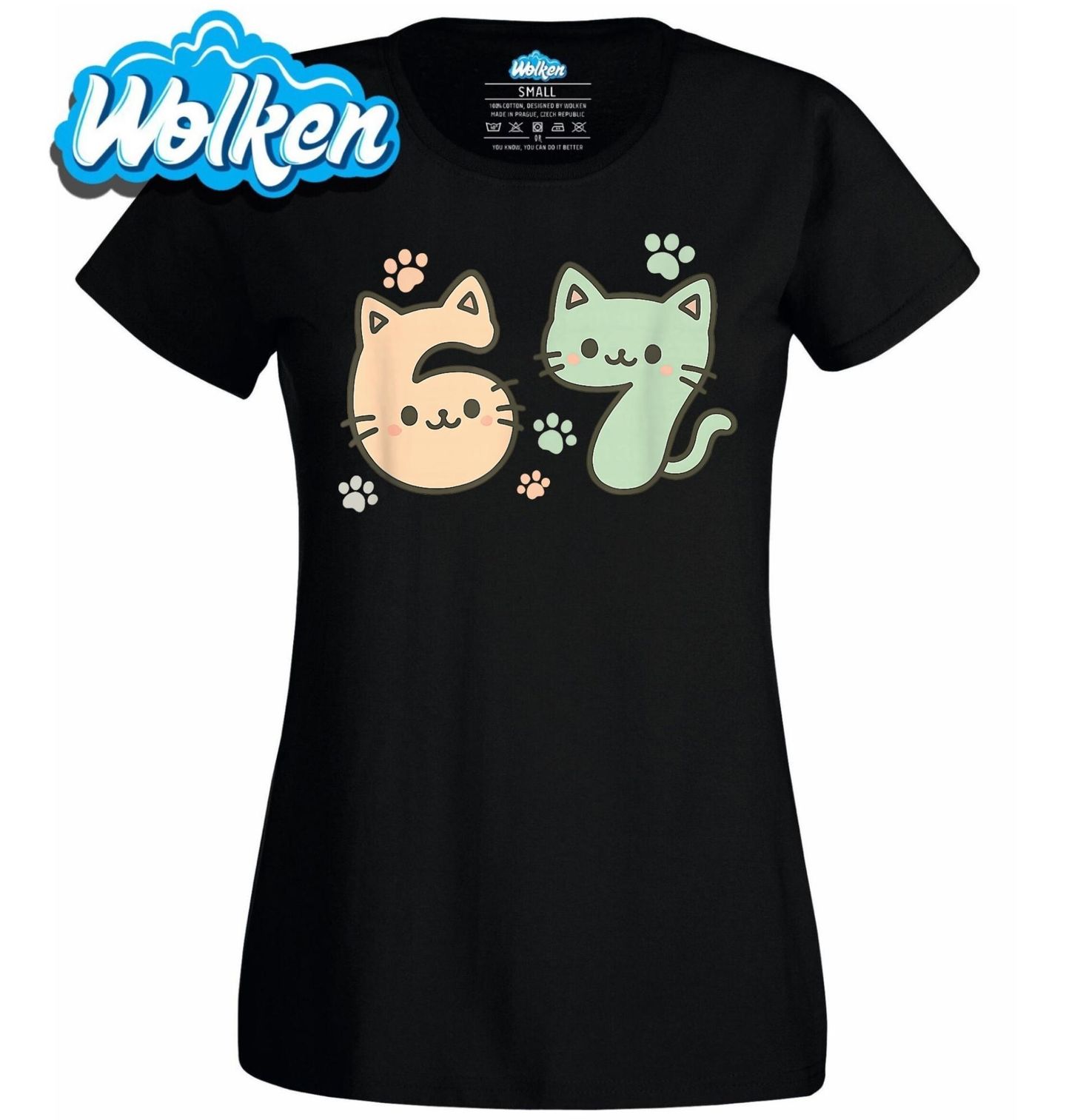 Dámské tričko Kočičí Meme 67 Six Seven.jpg