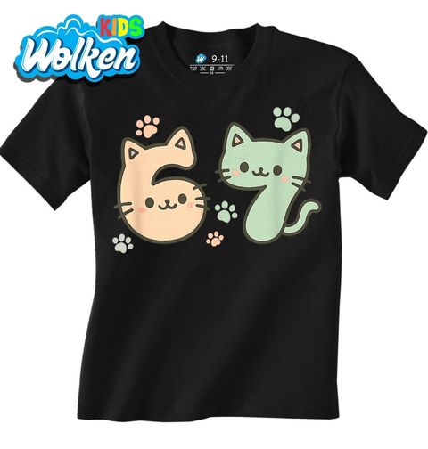 Obrázek produktu Dětské tričko Kočičí Meme 67 Six Seven