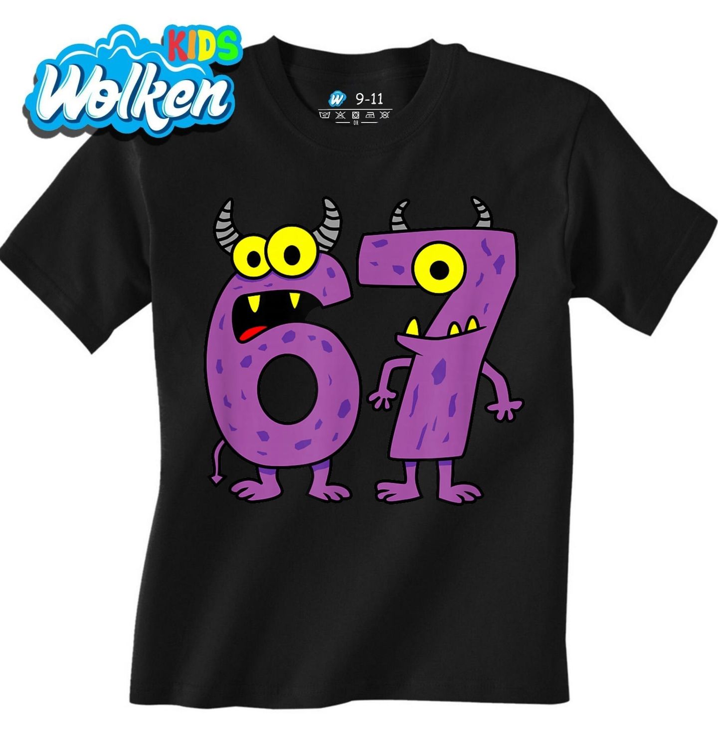 Dětské tričko Fialová Monster Čísla 67 Six Seven.jpg