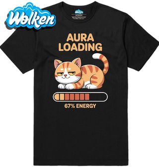 Pánské tričko Meme Kočka Aura Loading 67% Energy Six Seven.jpg