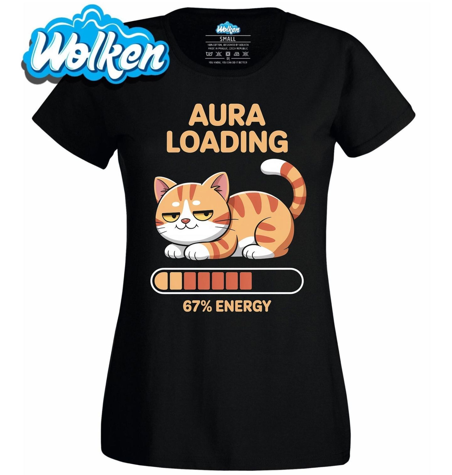 Dámské tričko Meme Kočka Aura Loading 67% Energy Six Seven.jpg