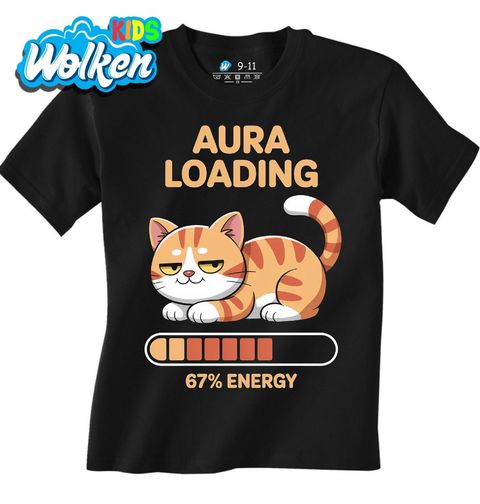 Obrázek produktu Dětské tričko Meme Kočka Aura Loading 67% Energy Six Seven
