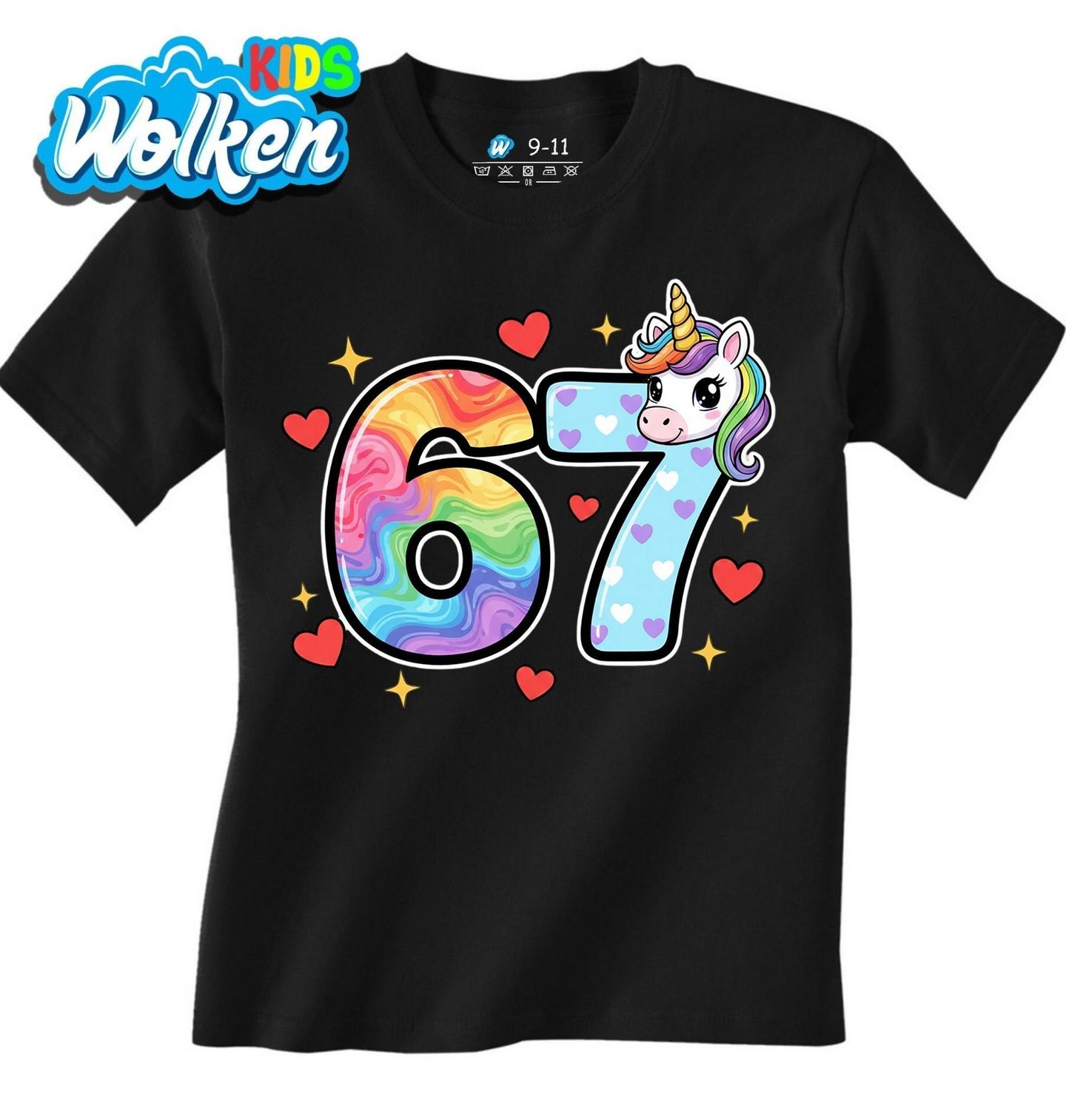 Dětské tričko Jednorožec 67 Six Seven Meme.jpg