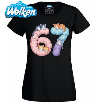 Dámské tričko Spící Kočky 67 Six Seven Meme.jpg