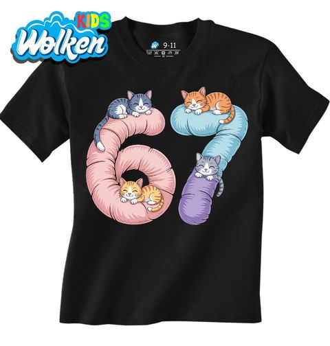 Obrázek produktu Dětské tričko Spící Kočky 67 Six Seven Meme