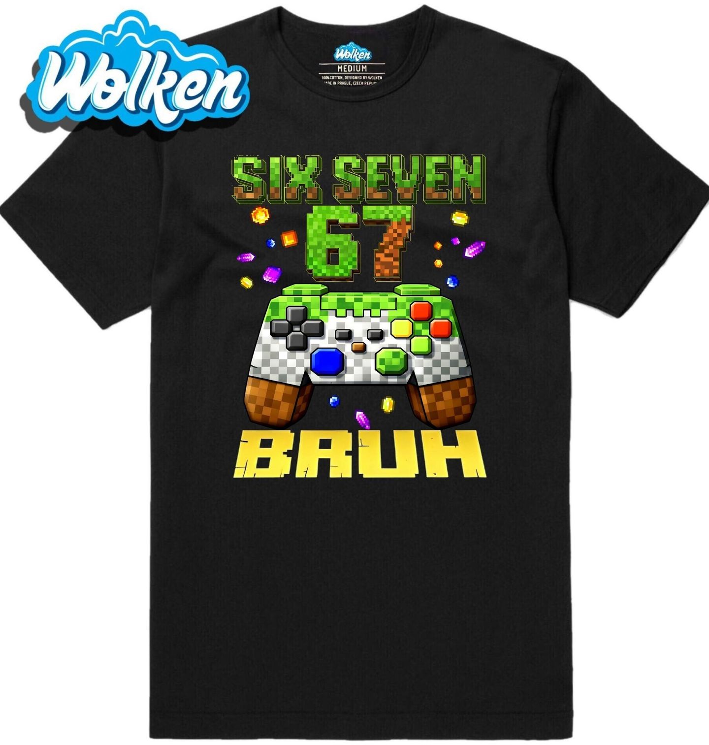 Pánské tričko Minecraft Ovladač 67 Six Seven Bruh.jpg