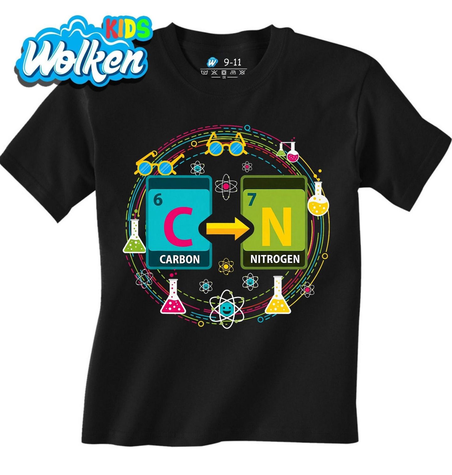 Dětské tričko Chemické prvky Carbon Nitrogen 67 Six Seven.jpg