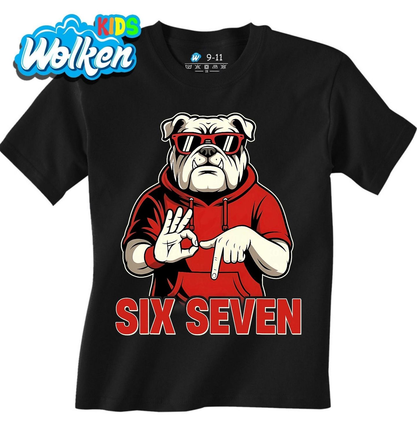 Dětské tričko Anglický buldok v Mikině 67 Six Seven.jpg