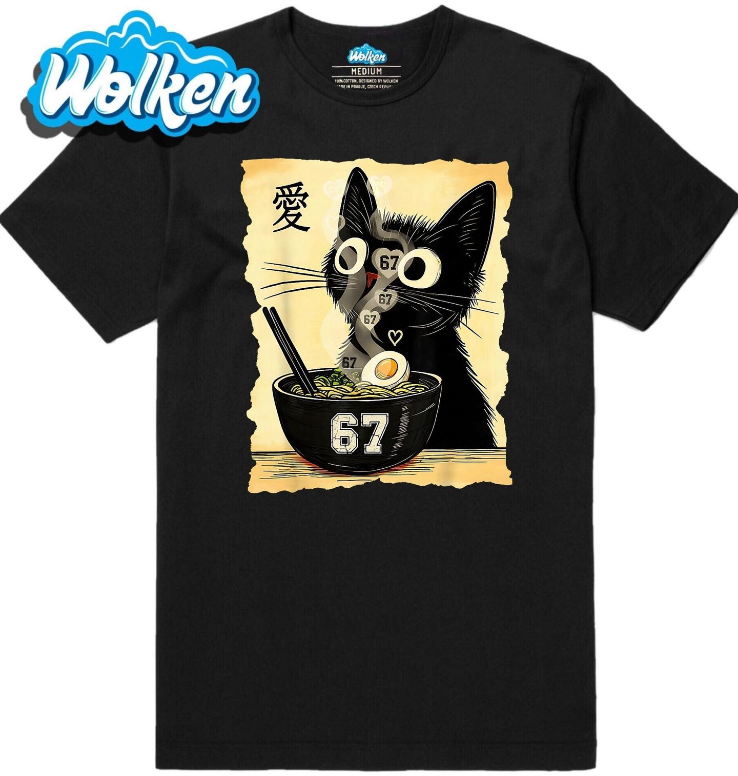 Pánské tričko Kočka a Miska Ramenu 67 Six Seven.jpg