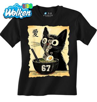 Dětské tričko Kočka a Miska Ramenu 67 Six Seven.jpg