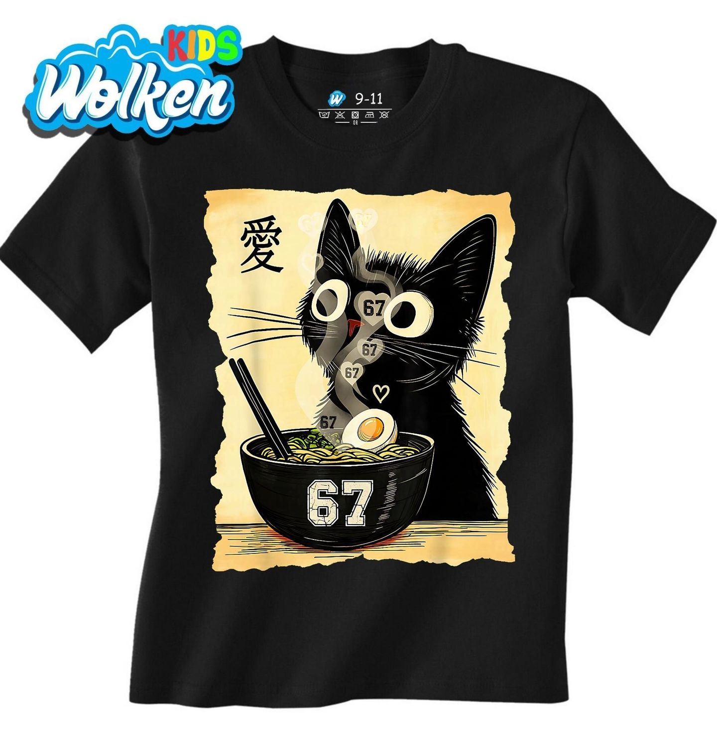 Dětské tričko Kočka a Miska Ramenu 67 Six Seven.jpg