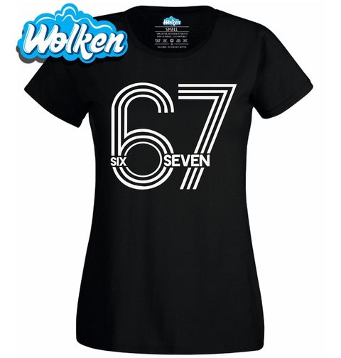 Obrázek produktu Dámské tričko Retro Line Art 67 Six Seven Meme