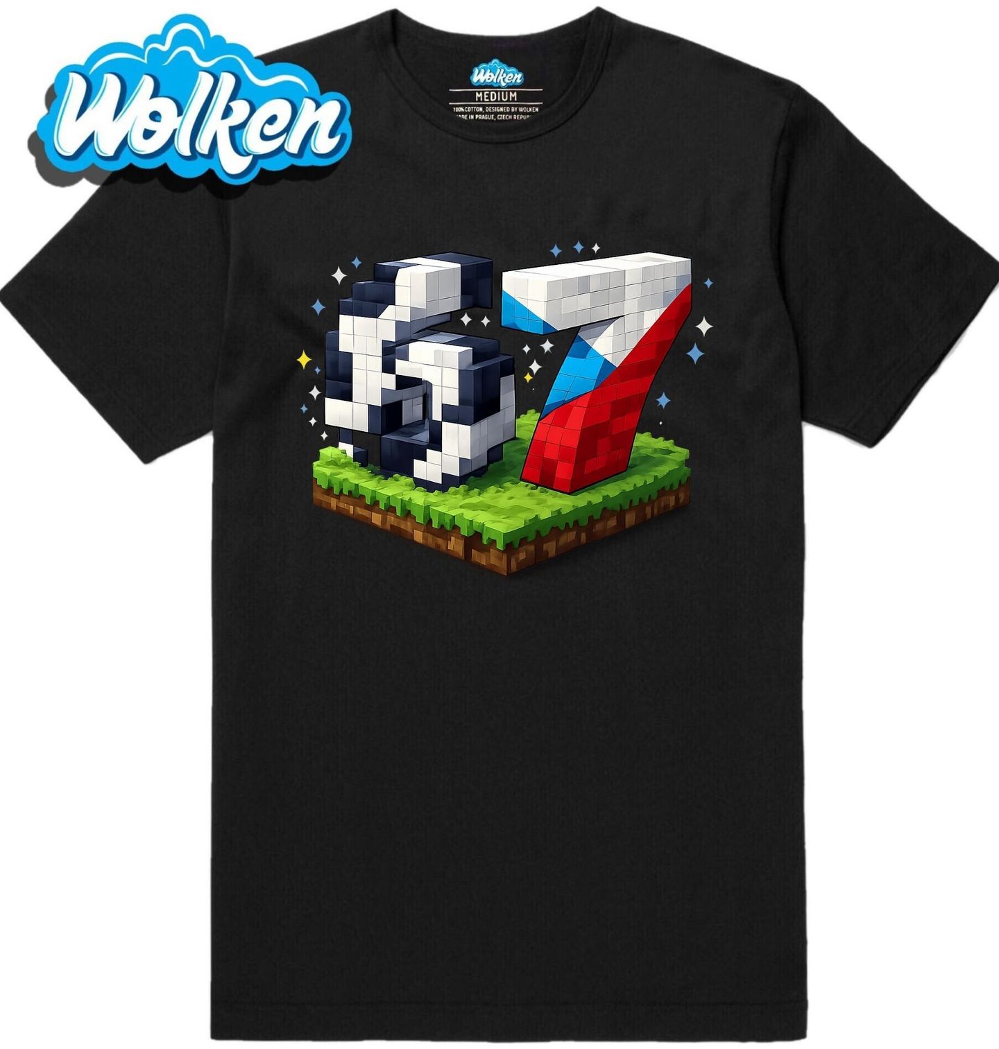 Pánské tričko Český Fotbal v Minecraft Světě 67 Six Seven Meme.jpg