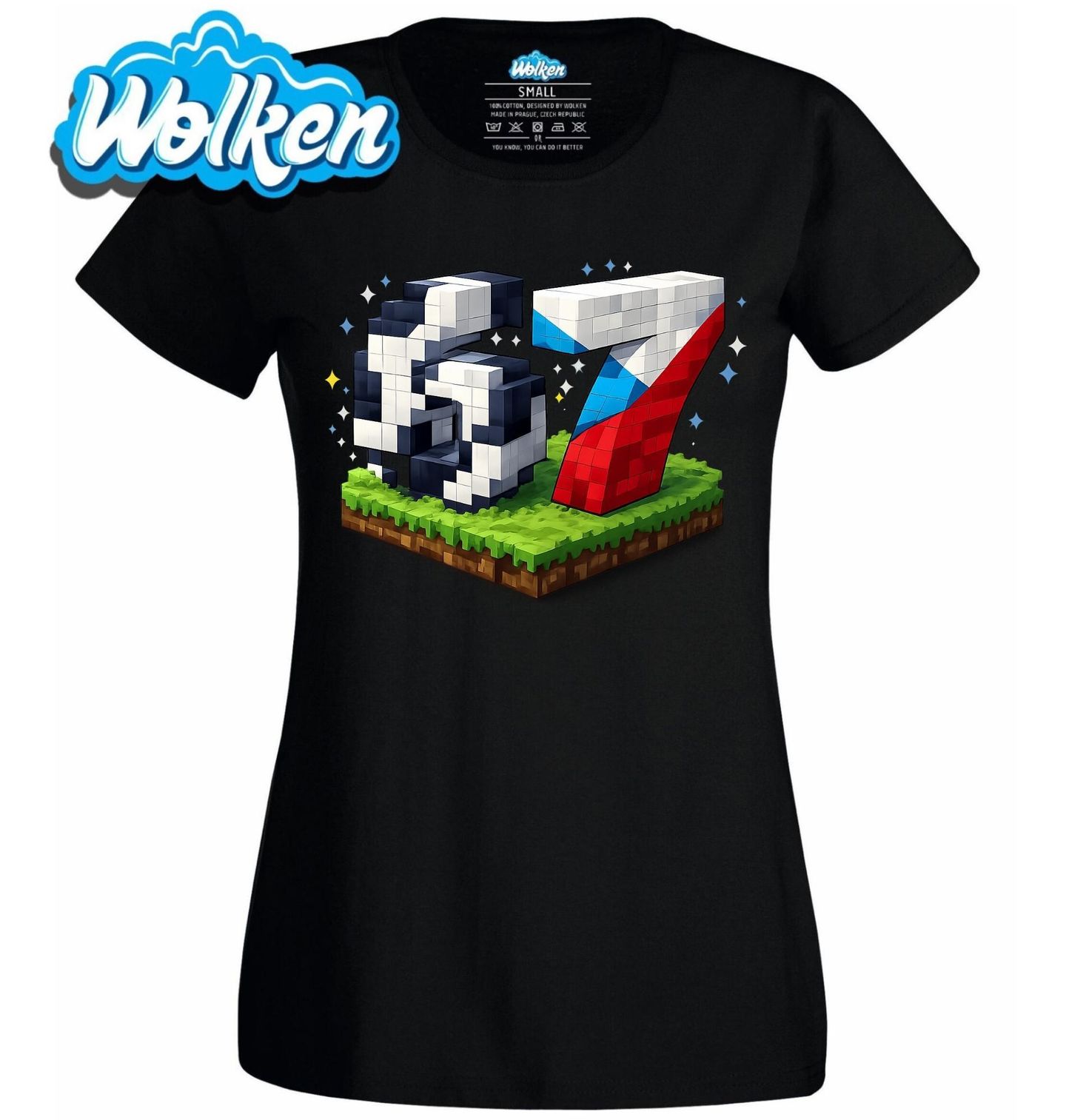 Dámské tričko Český Fotbal v Minecraft Světě 67 Six Seven Meme.jpg