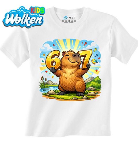 Obrázek produktu Dětské tričko Veselá Kapybara 67 Six Seven Meme
