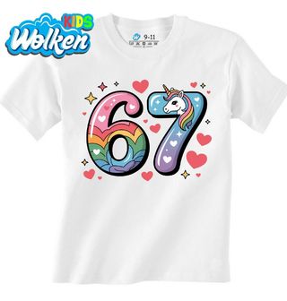 Dětské tričko Duhový Jednorožec 67 Six Seven Meme.jpg