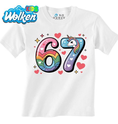 Obrázek produktu Dětské tričko Duhový Jednorožec 67 Six Seven Meme